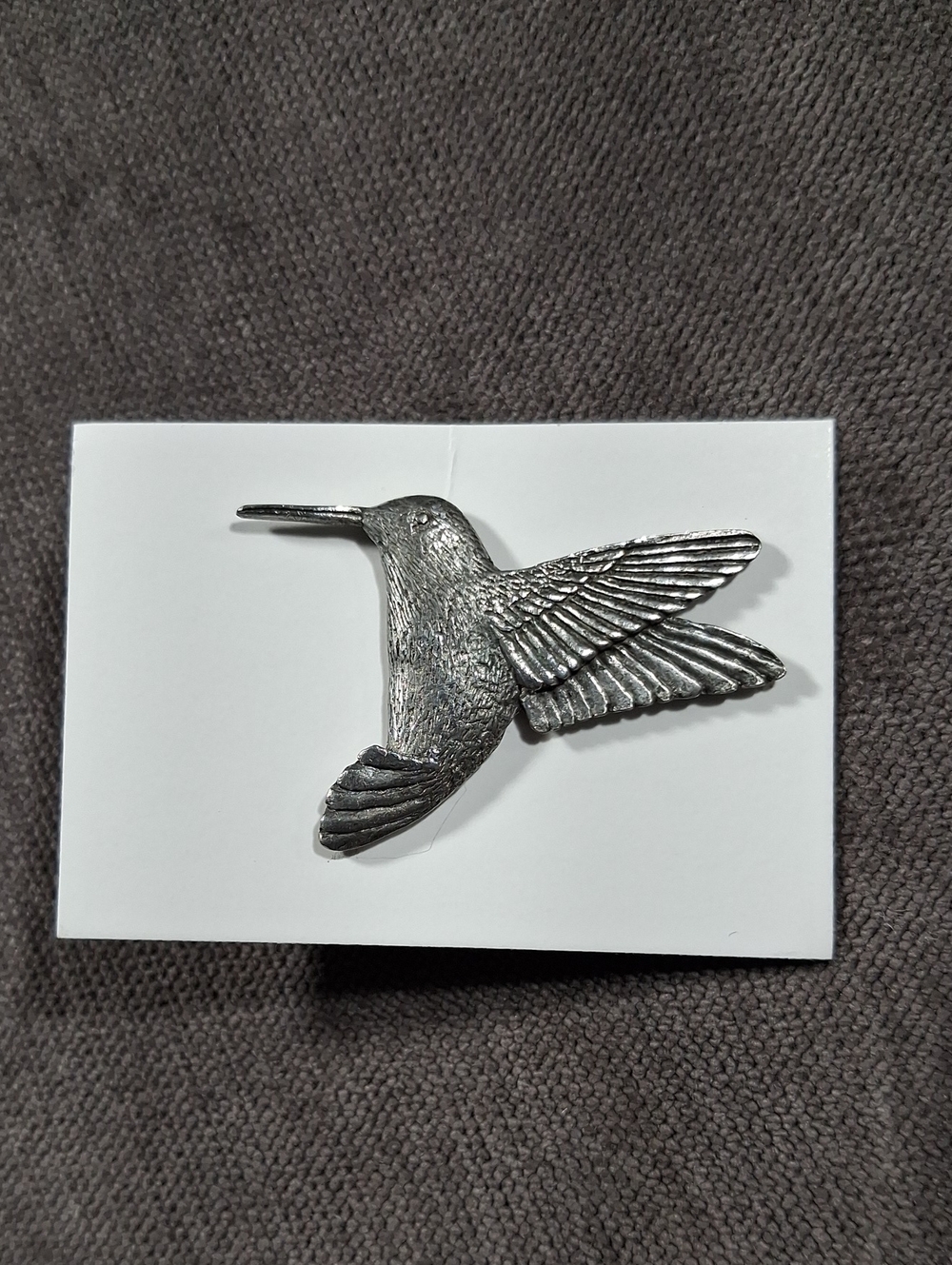 Vintage George G. Harris Fine Pewter 350 Hummingbird Lapel Pin VG-